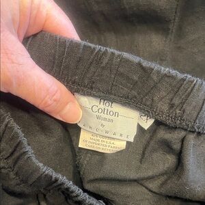 Hot Cotton Black Linen/Cotton Pants